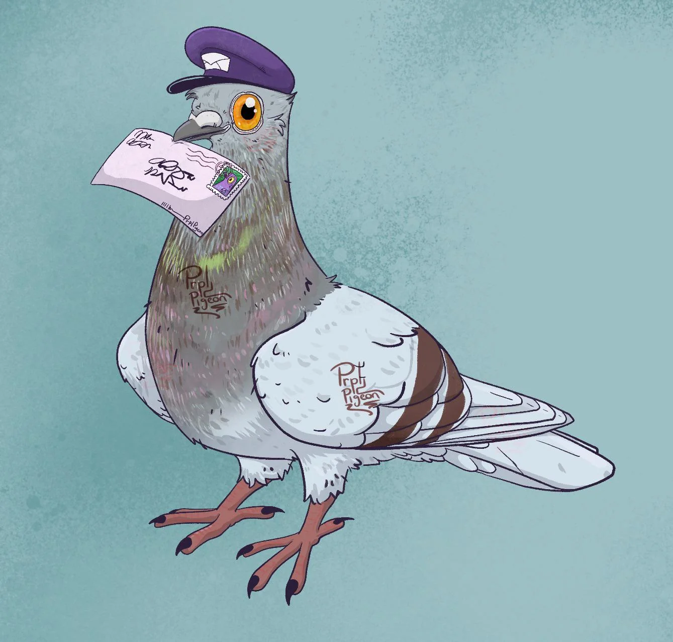 made a new pigeon sticker design hes a mail carrier pigeon v0 wdsql6aafwyc1
